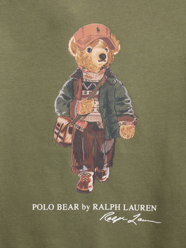Polo Ralph Lauren Green Polo Bear Graphic Jersey Sweatshirt - Image 3 of 3