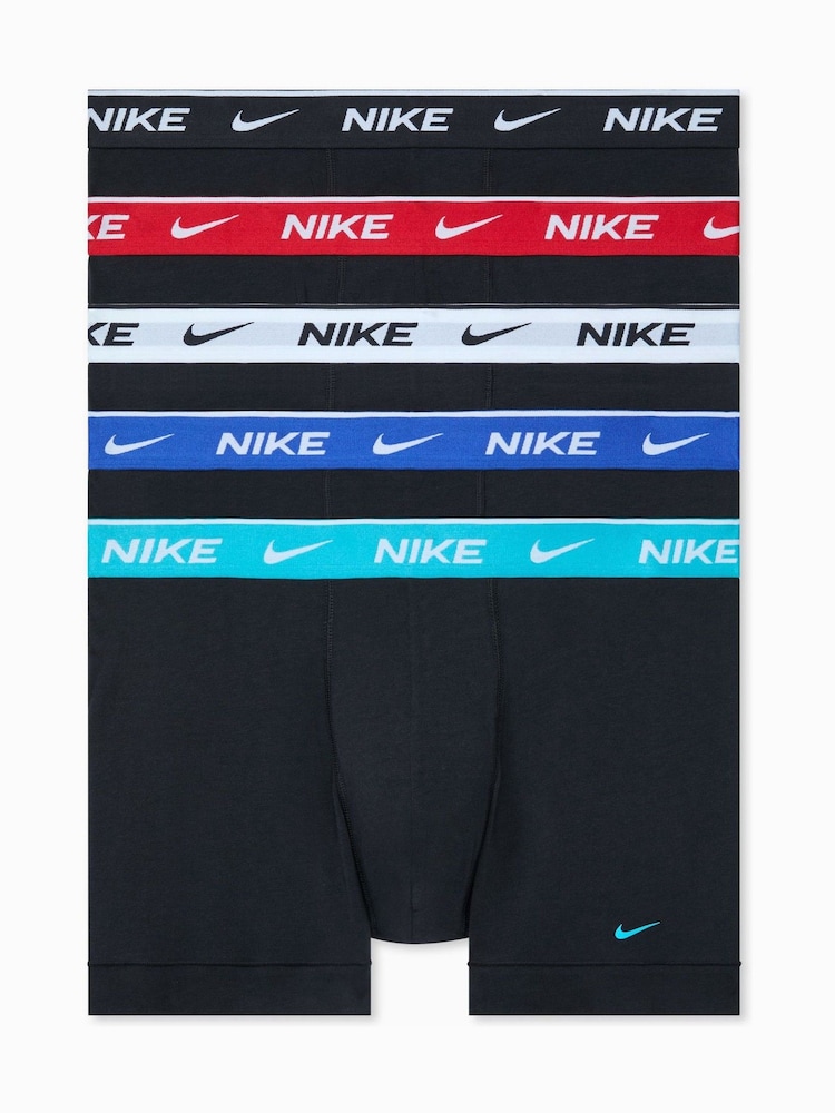 Nike Black Dri-FIT Essential Cotton Stretch Boxer Trunks 5 Pack - Image 1 of 4 Nike Black Dri-FIT Essential Cotton Stretch Boxer Trunks 5 Pack - Image 1 of 4
