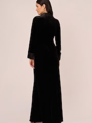Adrianna Papell Velvet Tuxedo Black Gown - Image 2 of 7