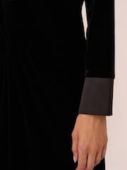 Adrianna Papell Velvet Tuxedo Black Gown - Image 5 of 7