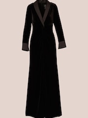 Adrianna Papell Velvet Tuxedo Black Gown - Image 6 of 7