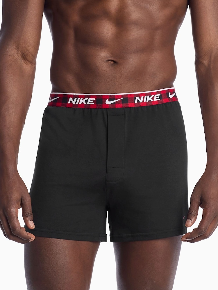 Nike Red/Blue/Yellow Essential Cotton Stretch Boxer Trunks 3 Pack - Image 2 of 4 Nike Red/Blue/Yellow Essential Cotton Stretch Boxer Trunks 3 Pack - Image 2 of 4