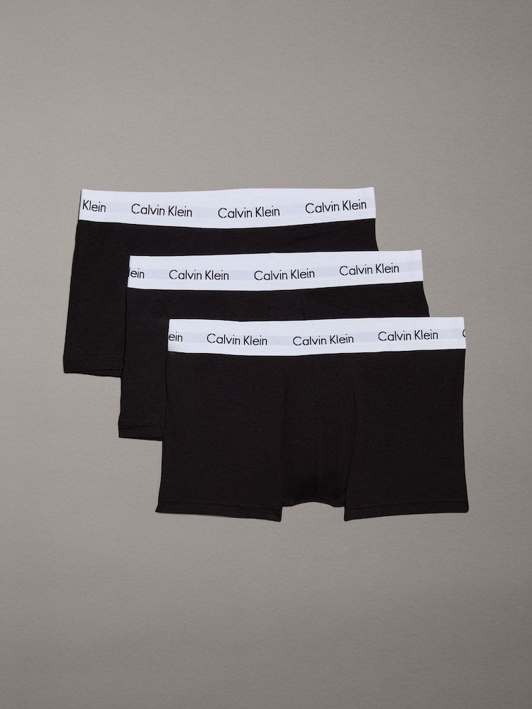 Calvin Klein Black/White Low Rise Boxers 3 Pack - Image 1 of 5 Calvin Klein Black/White Low Rise Boxers 3 Pack - Image 1 of 5