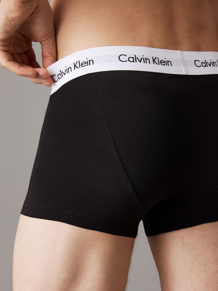 Calvin Klein Black/White Low Rise Boxers 3 Pack - Image 5 of 5 Calvin Klein Black/White Low Rise Boxers 3 Pack - Image 5 of 5