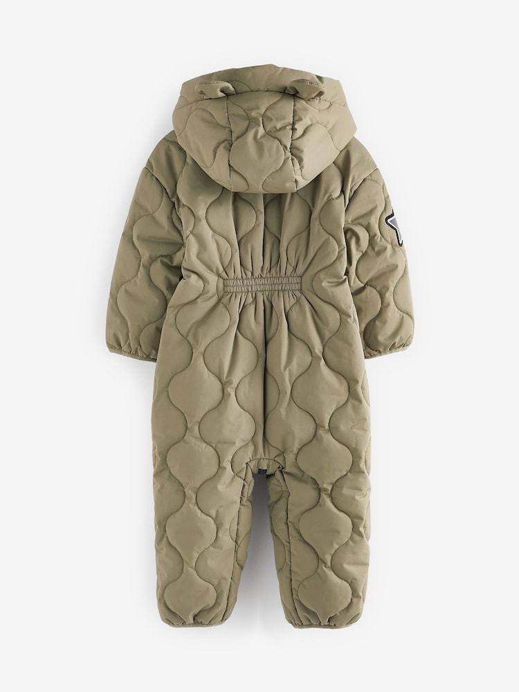 Khaki Green Quilted Snowsuit (3mths-7yrs) - Image 2 of 3