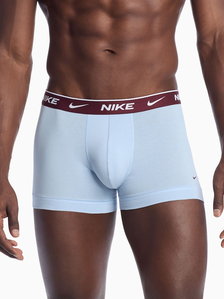Nike Blue Dri-FIT Essential Cotton Stretch Boxer Trunks 3 Pack - Image 2 of 3 Nike Blue Dri-FIT Essential Cotton Stretch Boxer Trunks 3 Pack - Image 2 of 3