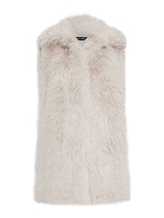 PixieGirl Petite Natural Long Faux Fur Gilet - Image 6 of 7