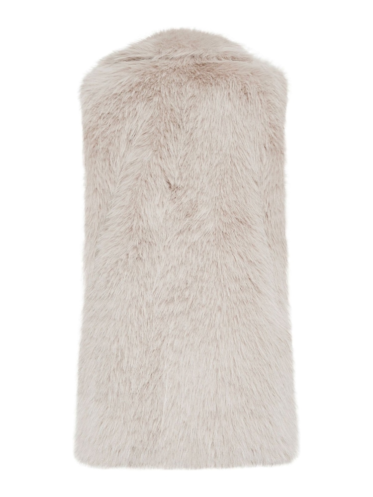 PixieGirl Petite Natural Long Faux Fur Gilet - Image 7 of 7