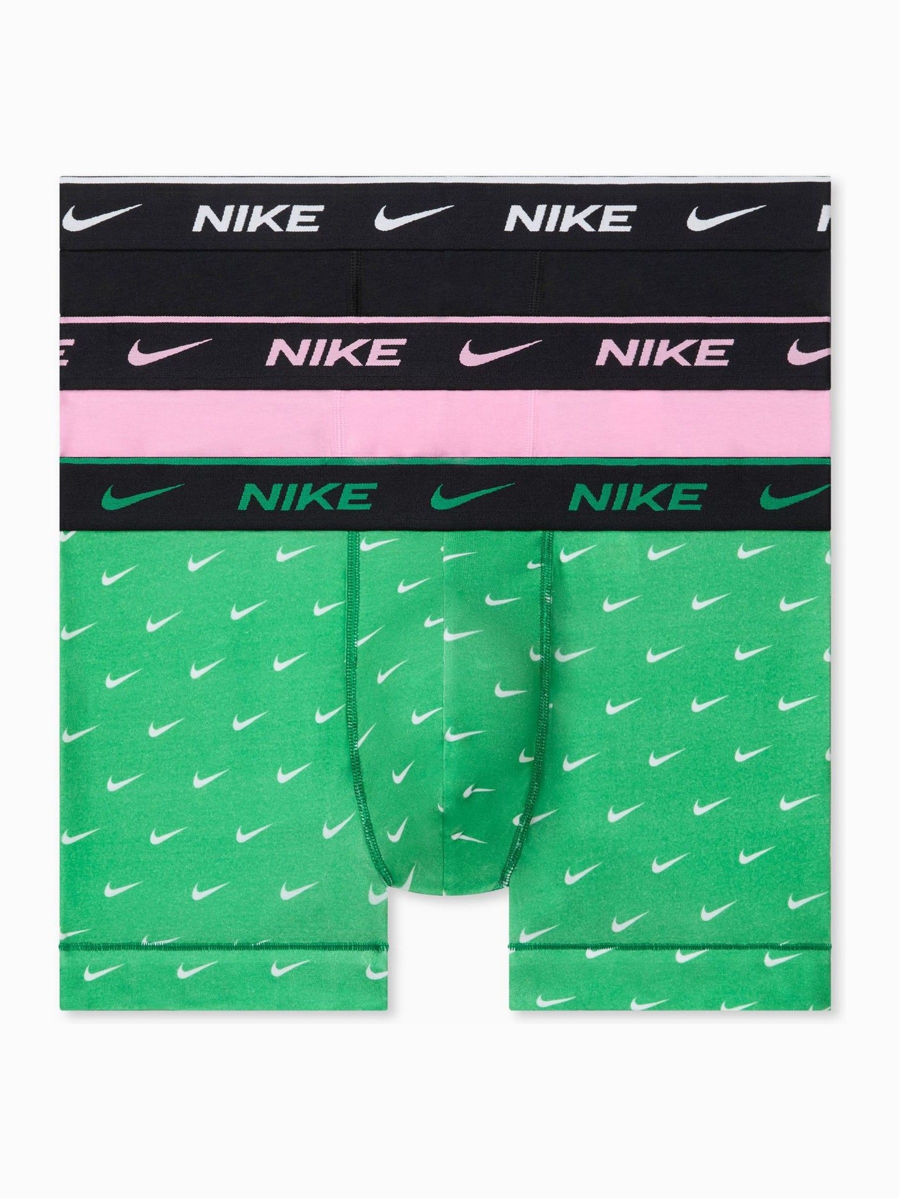 Nike Men's Green Dri-Fit Essential Cotton Stretch Boxer Trunks 2 Pack