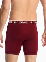 Nike Red/Maroon/Brown Essential Cotton Stretch Boxer Trunks 3 Pack - Image 3 of 4