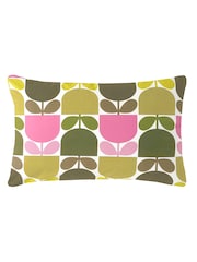 Orla Kiely Green Multi Block Stem 100% Cotton Pillowcases - Image 2 of 2