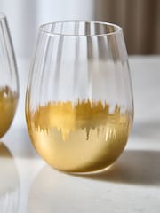 Lipsy 2 Pack Gold Foil Glass Tumbler - Image 2 of 4