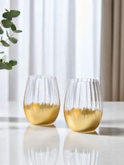 Lipsy 2 Pack Gold Foil Glass Tumbler - Image 3 of 4