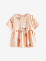 Peach Pink Ice Cream 100% Cotton Short Sleeve Empire T-Shirt (3mths-7yrs) - Image 5 of 7