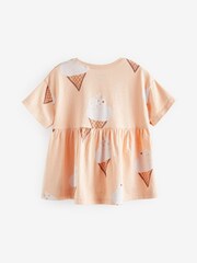 Peach Pink Ice Cream 100% Cotton Short Sleeve Empire T-Shirt (3mths-7yrs) - Image 6 of 7