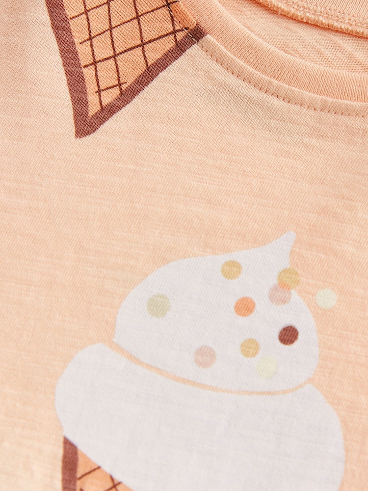 Peach Pink Ice Cream 100% Cotton Short Sleeve Empire T-Shirt (3mths-7yrs) - Image 7 of 7