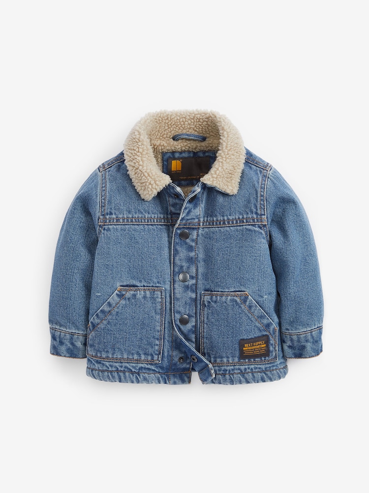 Blue Denim Denim Teddy Borg Fleece Lined Jacket (3mths-7yrs) - Image 1 of 4