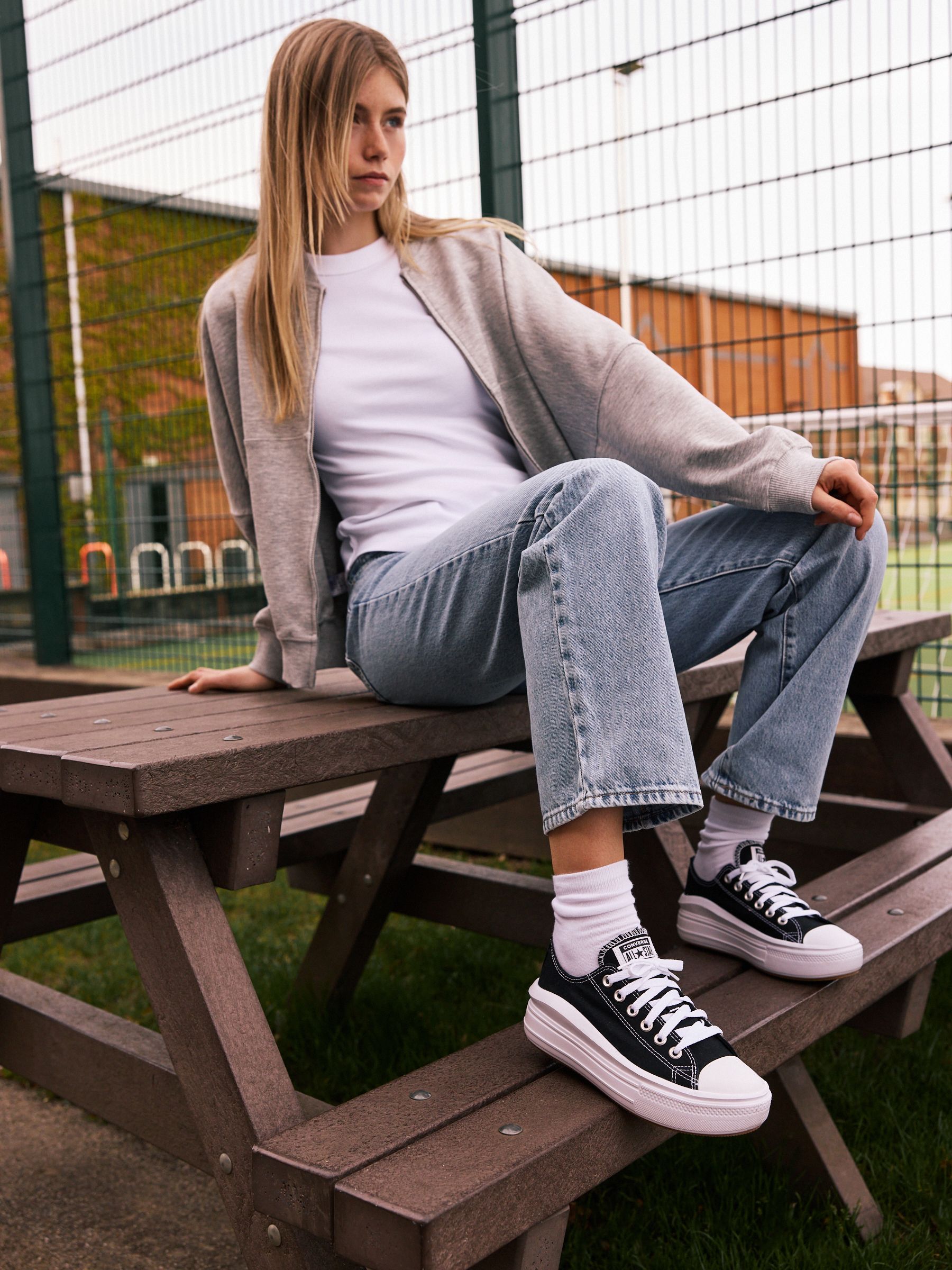 Converse Black All Star Move Chuck Ox Platform Trainers