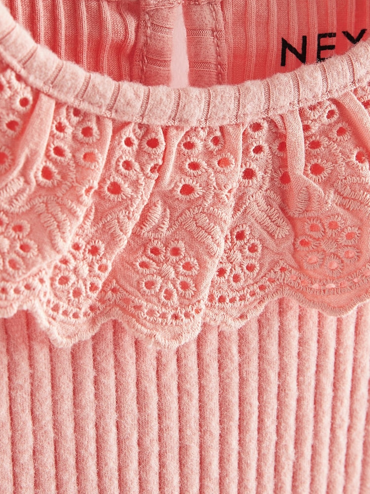 Pink Lace Collar Vest (3mths-7yrs) - Image 7 of 7 Pink Lace Collar Vest (3mths-7yrs) - Image 7 of 7