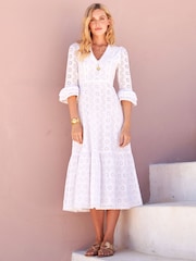 Aspiga Victoria Broderie White Dress - Image 1 of 8