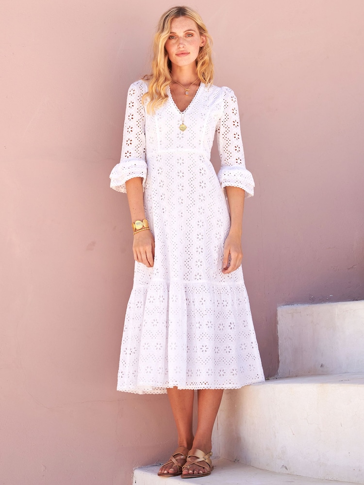 Aspiga Victoria Broderie White Dress - Image 1 of 8