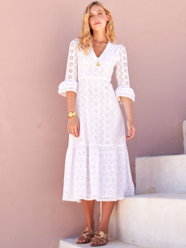 Aspiga Victoria Broderie White Dress - Image 2 of 8