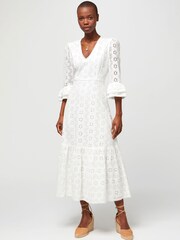 Aspiga Victoria Broderie White Dress - Image 5 of 8