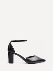 Linzi Black PU Leona Closed Back Court Block Heels - Image 2 of 5