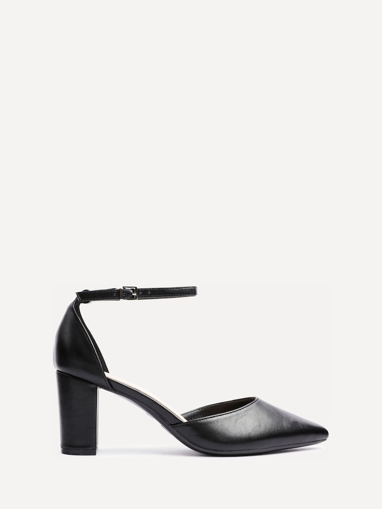 Linzi Black PU Leona Closed Back Court Block Heels - Image 2 of 5 Linzi Black PU Leona Closed Back Court Block Heels - Image 2 of 5