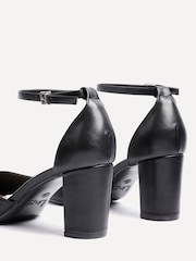 Linzi Black PU Leona Closed Back Court Block Heels - Image 4 of 5