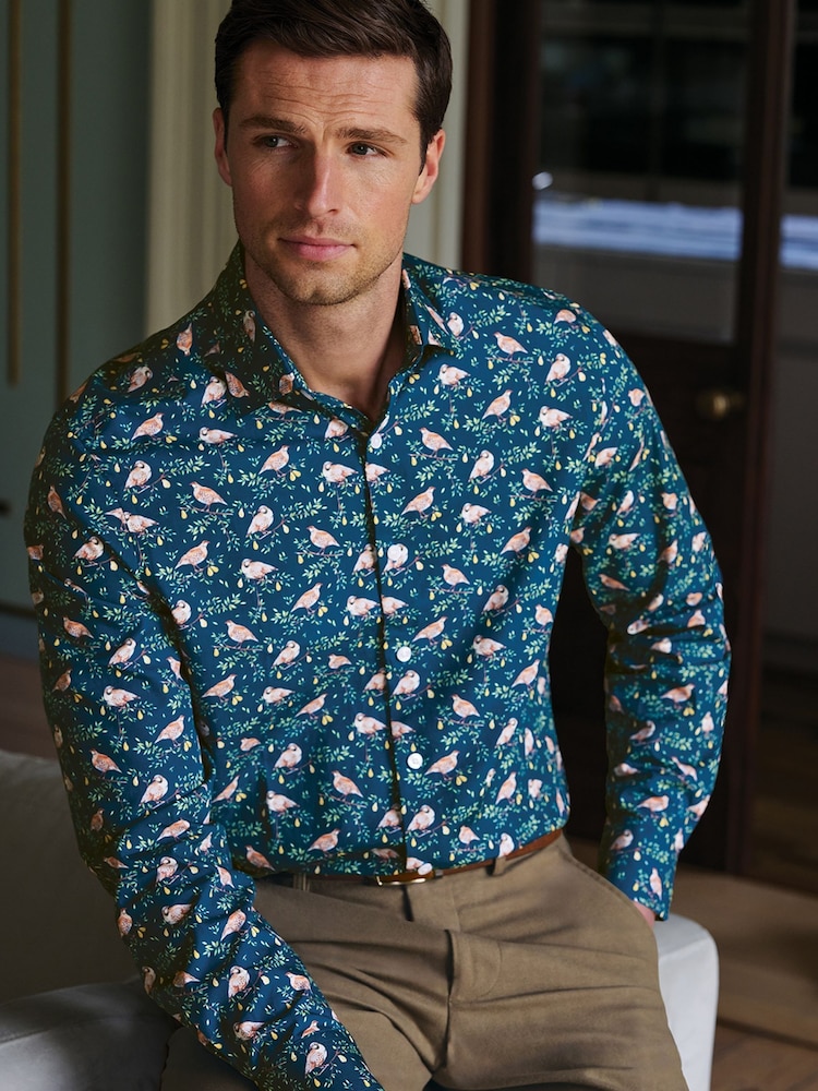 Brook Taverner Green Partridge in a Pear Cotton Shirt - Image 1 of 6 Brook Taverner Green Partridge in a Pear Cotton Shirt - Image 1 of 6