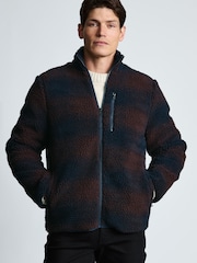 Brook Taverner Red Check Full Zip Borg Fleece - Image 1 of 5