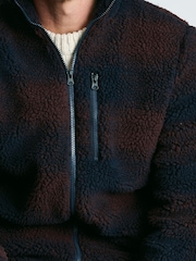 Brook Taverner Red Check Full Zip Borg Fleece - Image 4 of 5