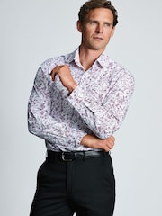 Brook Taverner Purple Flowers Printed Cotton Shirt - Image 1 of 5