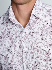 Brook Taverner Purple Flowers Printed Cotton Shirt - Image 2 of 5