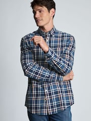 Brook Taverner Blue Melange Check Cotton Shirt - Image 2 of 7