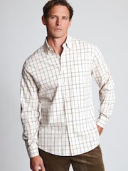 Natur - Brook Taverner Tattersall kariertes Baumwollhemd - Bild 2 von 6