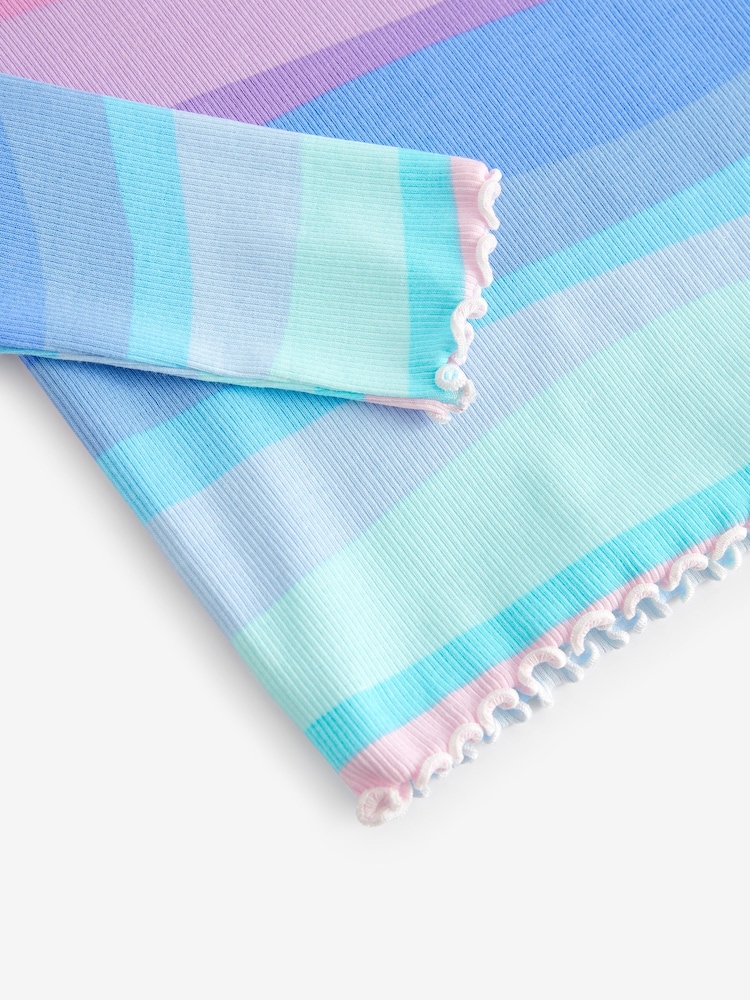 Blue Rainbow Cotton Rich Long Sleeve Rib T-Shirt (3mths-7yrs) - Image 7 of 7