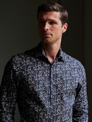 Brook Taverner Blue Candy Cane Cotton Shirt - Image 1 of 6