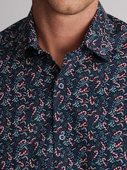 Brook Taverner Blue Candy Cane Cotton Shirt - Image 2 of 6