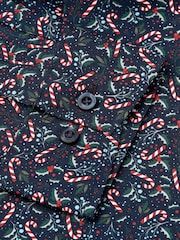 Brook Taverner Blue Candy Cane Cotton Shirt - Image 4 of 6