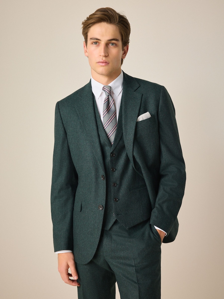 Green Slim Fit Wool Donegal Suit Jacket - Image 1 of 9