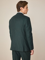 Green Slim Fit Wool Donegal Suit Jacket - Image 2 of 9