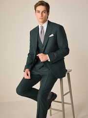 Green Slim Fit Wool Donegal Suit Jacket - Image 3 of 9