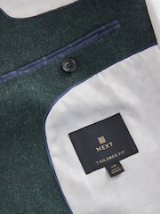 Green Slim Fit Wool Donegal Suit Jacket - Image 7 of 9