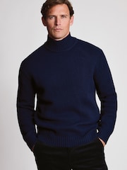 Azul - Suéter de cuello alto de lana de cordero de Brook Taverner - Imagen 1 de 5