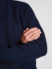 Azul - Suéter de cuello alto de lana de cordero de Brook Taverner - Imagen 4 de 5