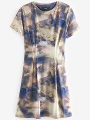 Blue Scenic Print Corset Detail Mini Dress - Image 5 of 6