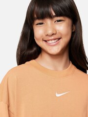 Nike Amber Brown Oversized Premium Essentials 100% Cotton T-Shirt - Image 3 of 4
