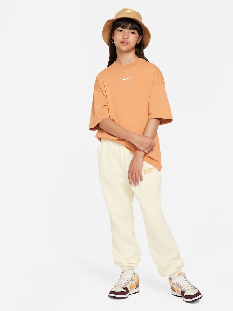 Nike Amber Brown Oversized Premium Essentials 100% Cotton T-Shirt - Image 4 of 4